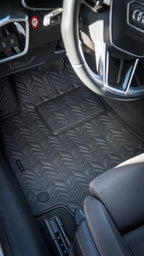 
Color: Black — Audi A6 C8 Sedan Herringbone mats in the cabin
