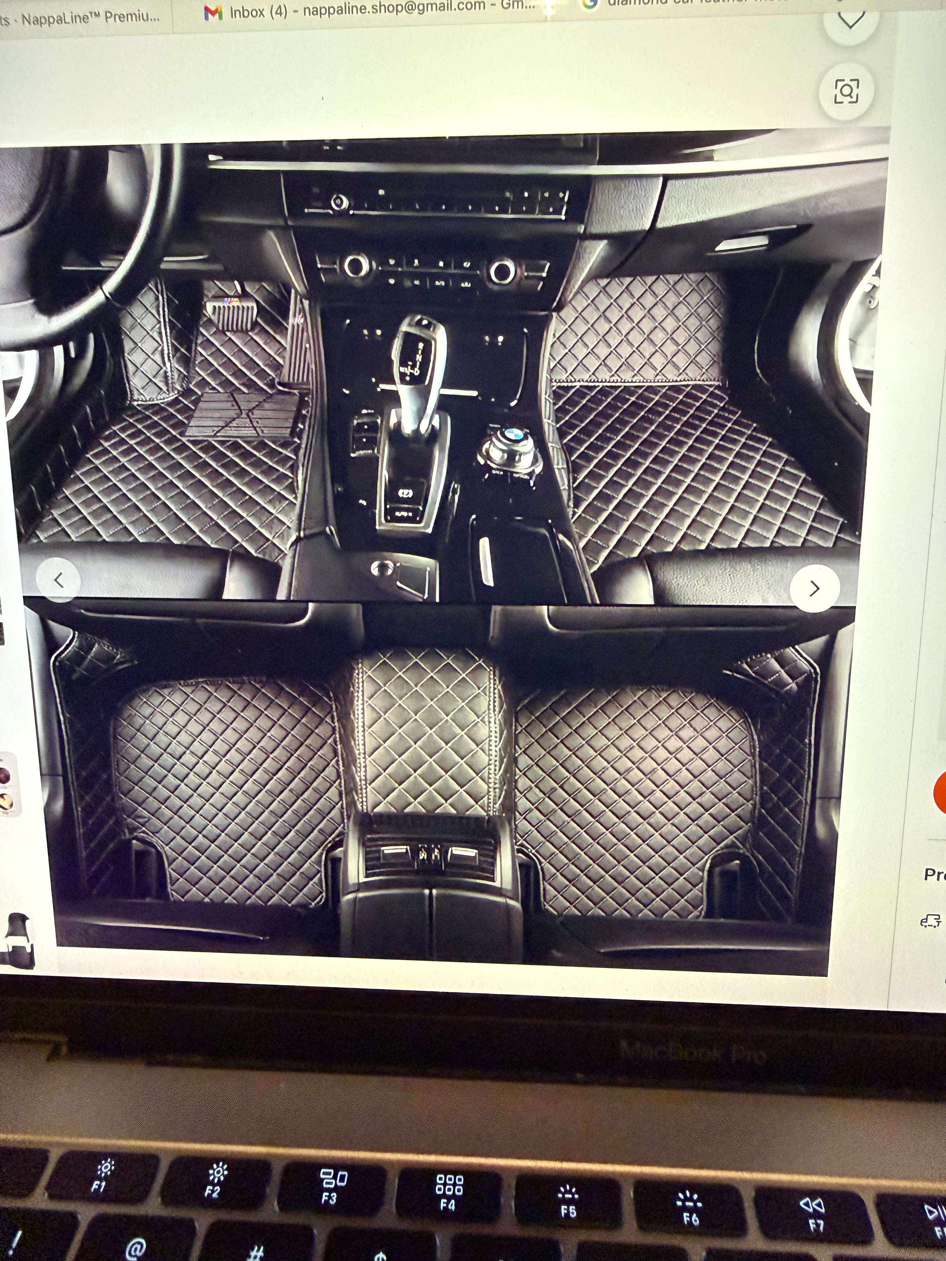 NappaLine™ Premium Diamond-Stitched Leather Car Mats (Custom Fit)
