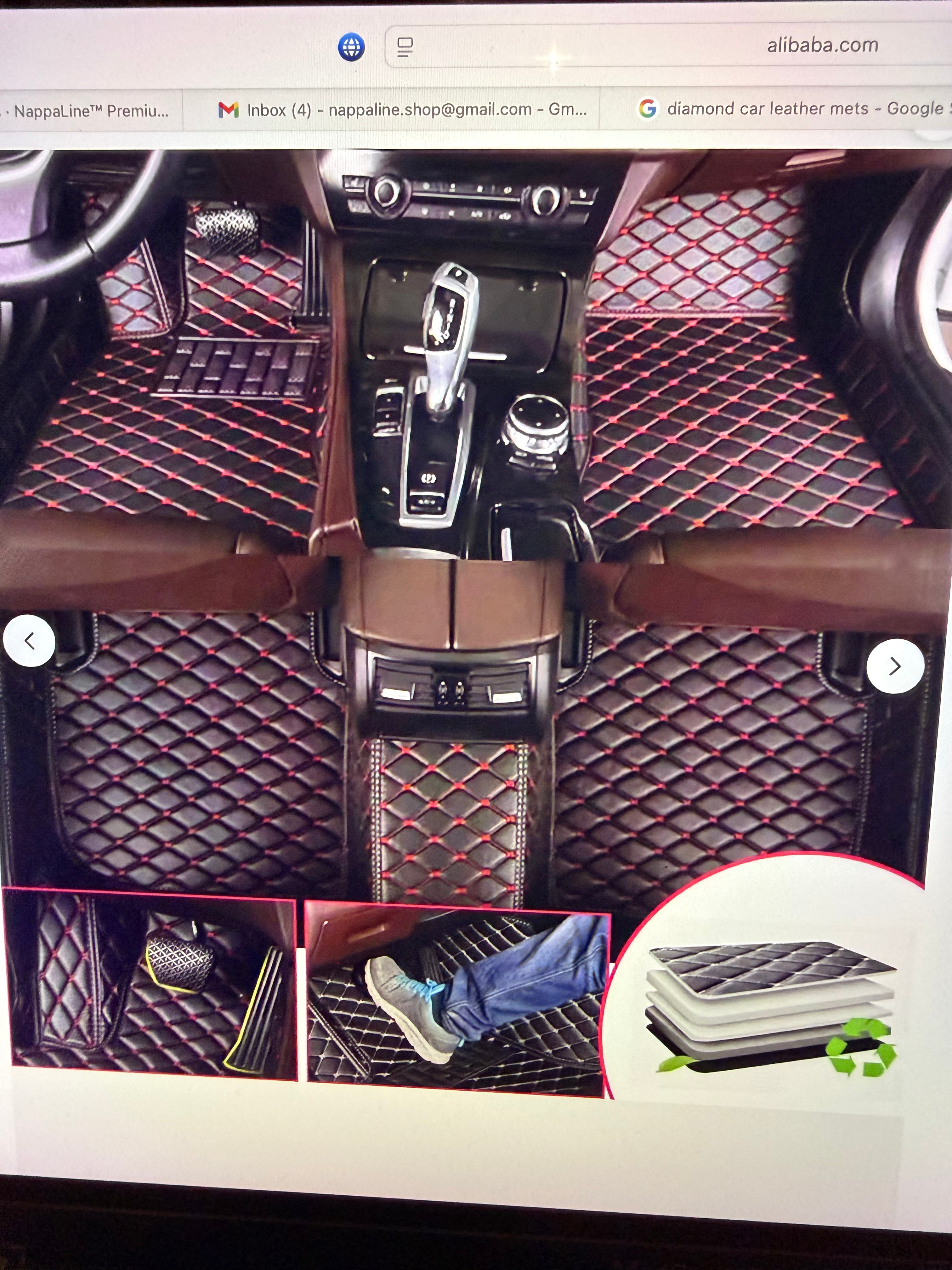 NappaLine™ Premium Diamond-Stitched Leather Car Mats (Custom Fit)