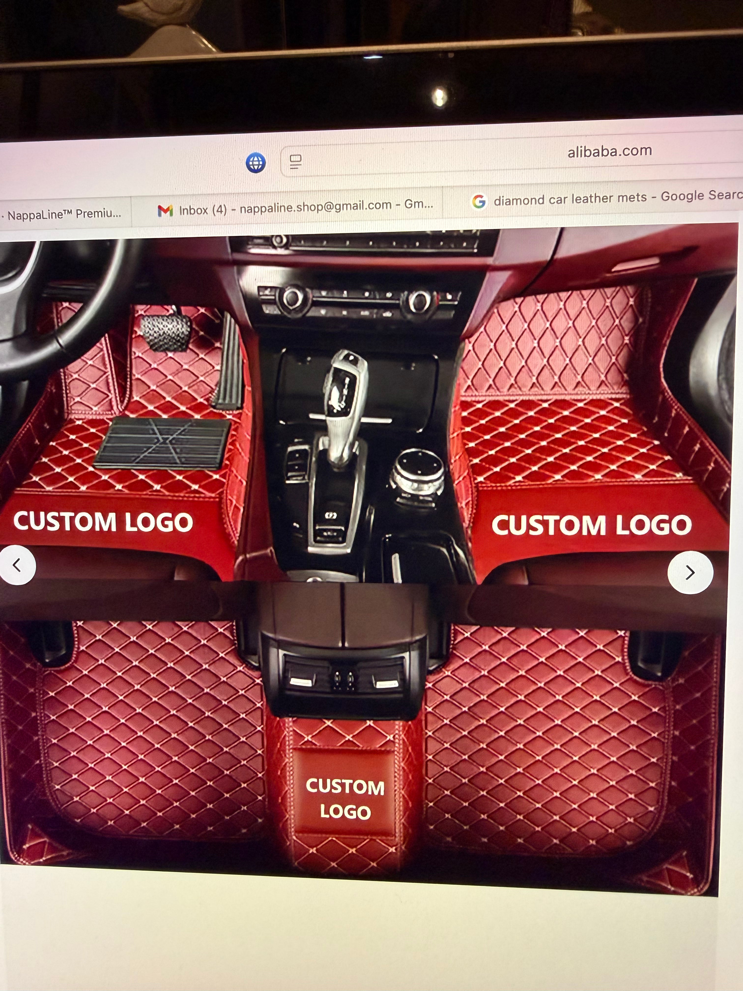 NappaLine™ Premium Diamond-Stitched Leather Car Mats (Custom Fit)