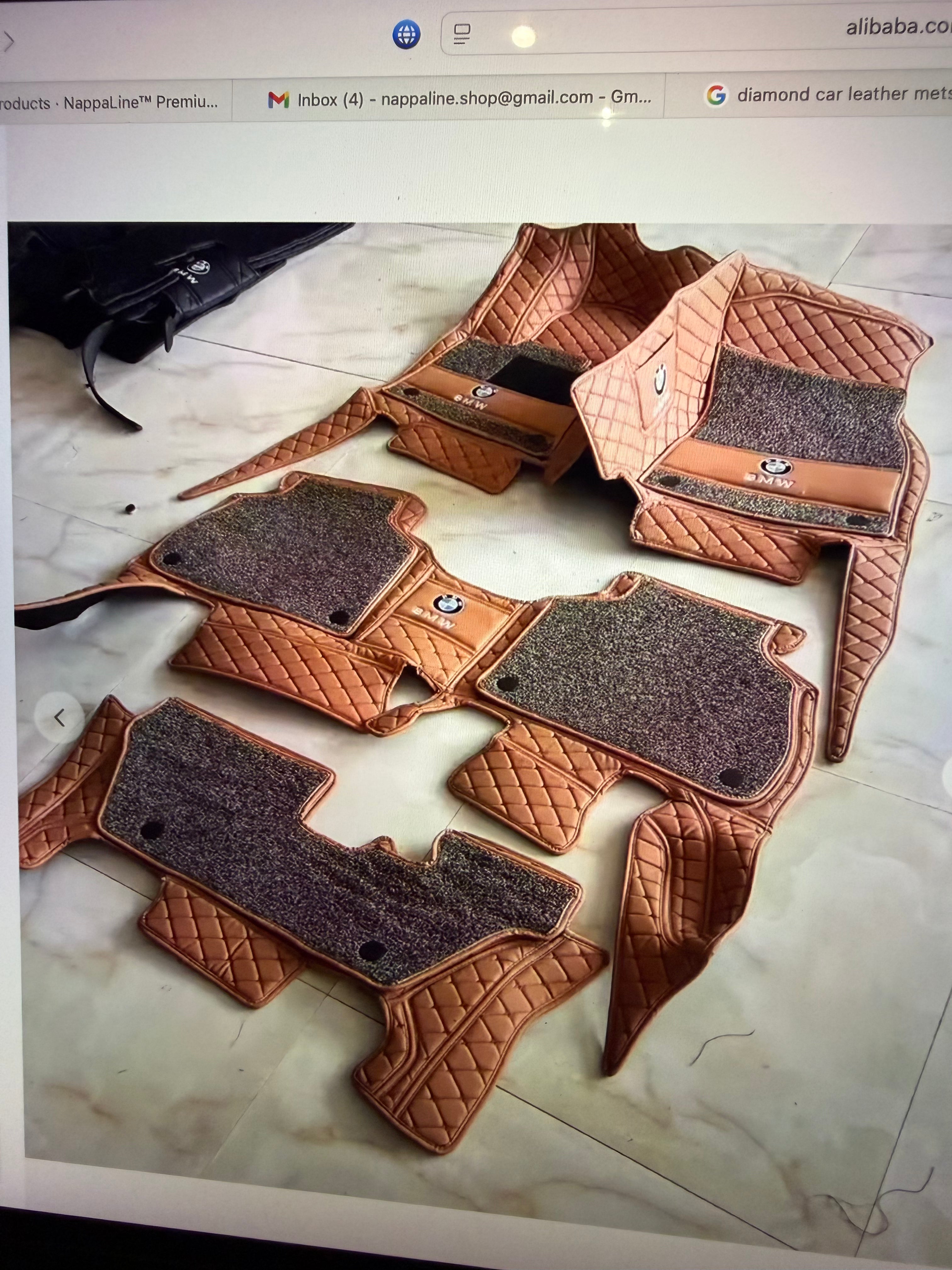 NappaLine™ Premium Diamond-Stitched Leather Car Mats (Custom Fit)