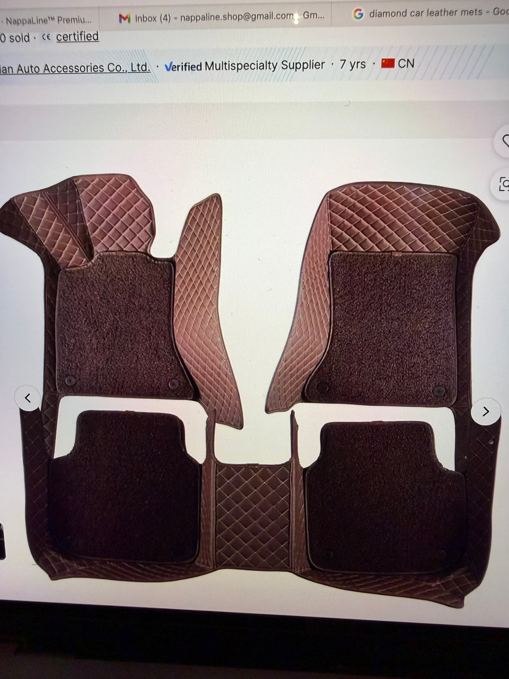 NappaLine™ Premium Diamond-Stitched Leather Car Mats (Custom Fit)