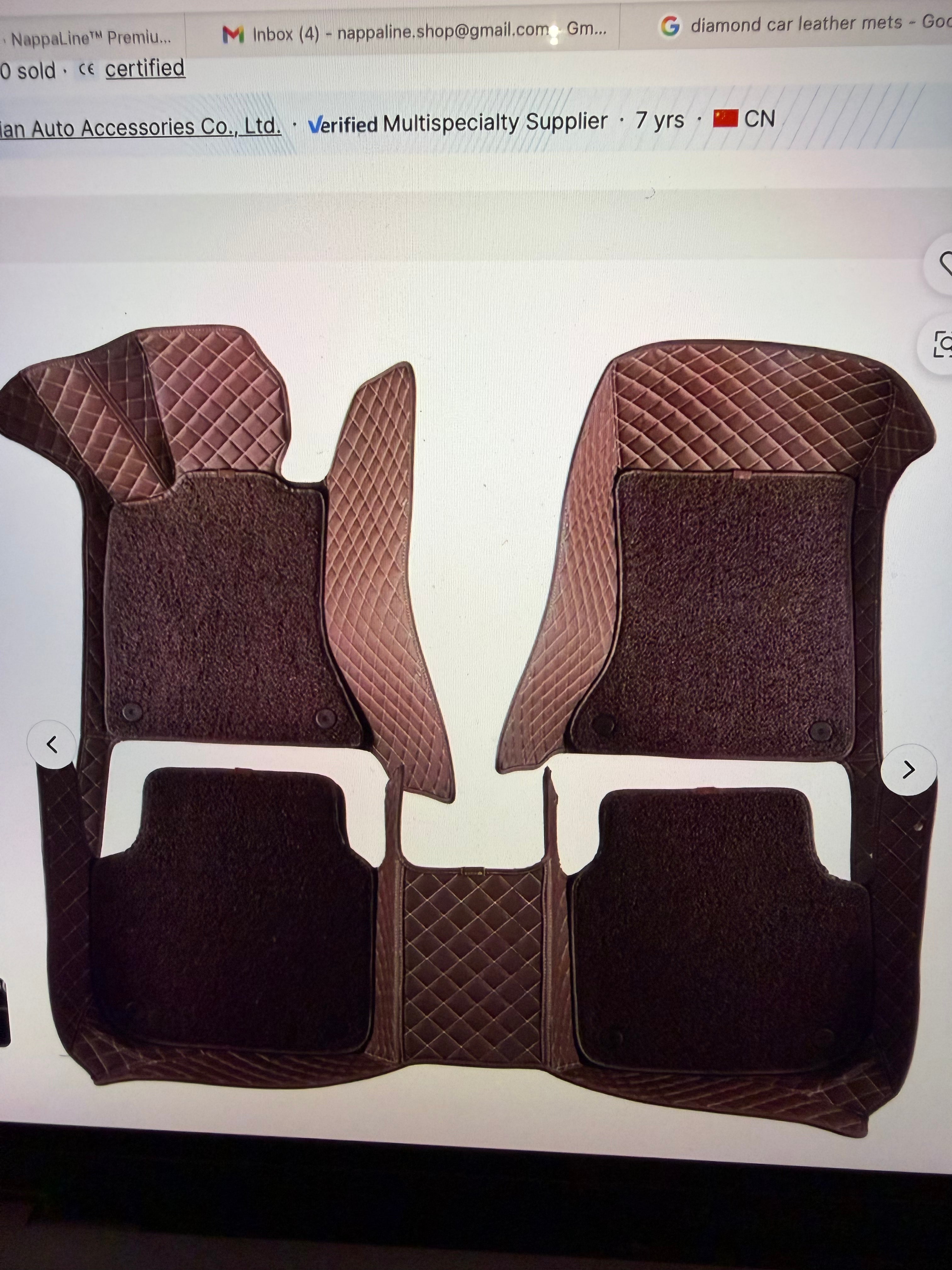 NappaLine™ Premium Diamond-Stitched Leather Car Mats (Custom Fit)